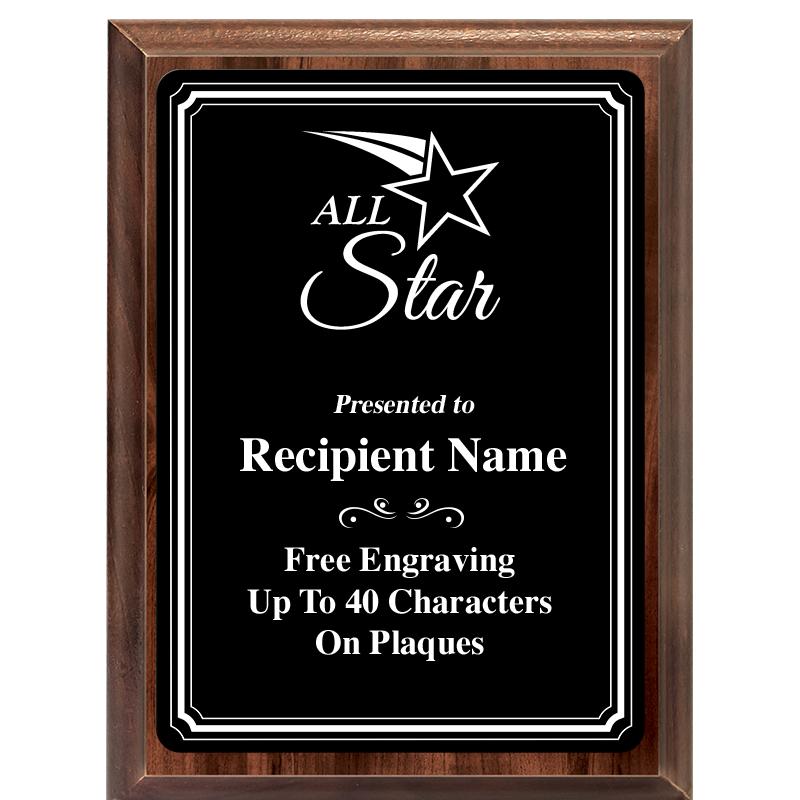 6x8 TRIO BORDER BLACK PLT PLQ