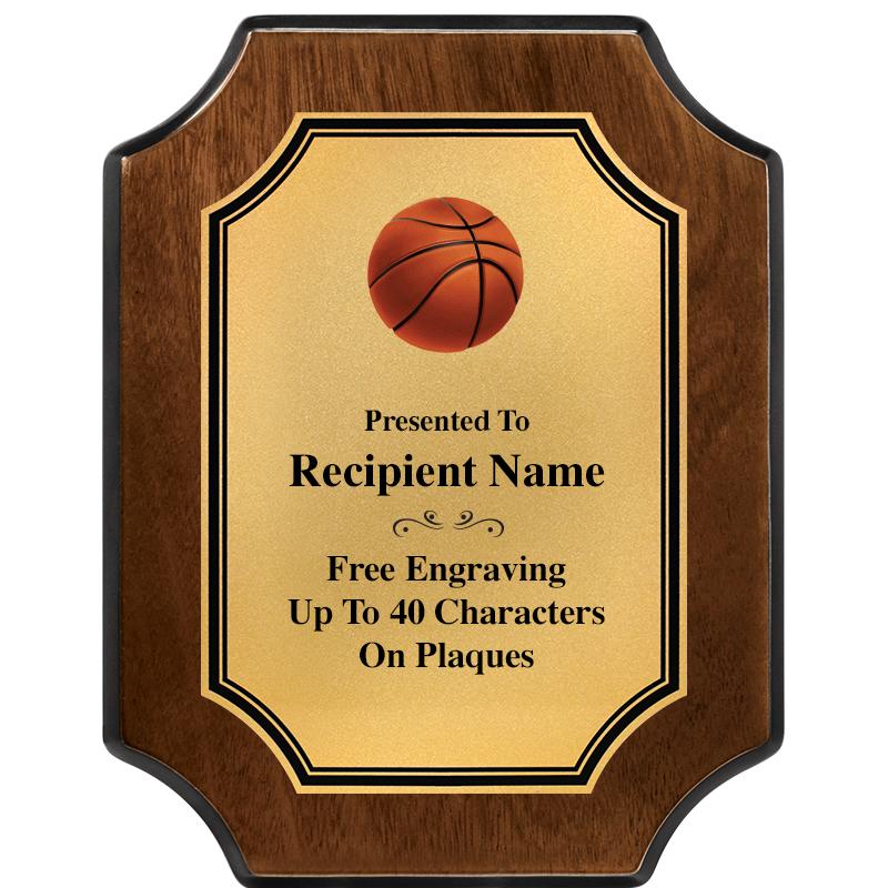 7X9 WALNUT FIN SCLLP PLQ GD PL