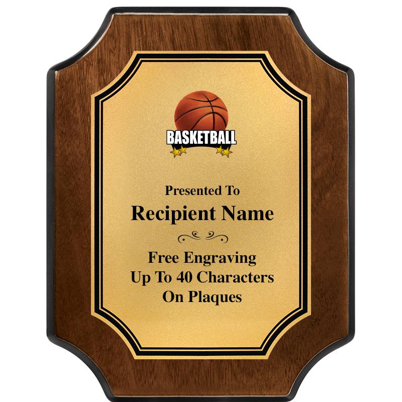 7X9 WALNUT FIN SCLLP PLQ GD PL