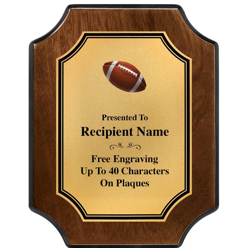 7X9 WALNUT FIN SCLLP PLQ GD PL