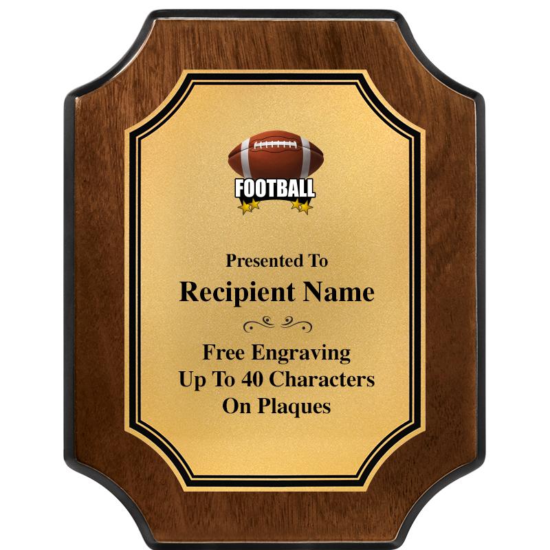 7X9 WALNUT FIN SCLLP PLQ GD PL