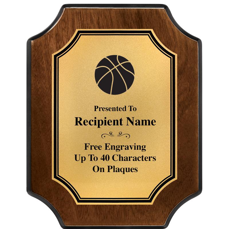 7X9 WALNUT FIN SCLLP PLQ GD PL