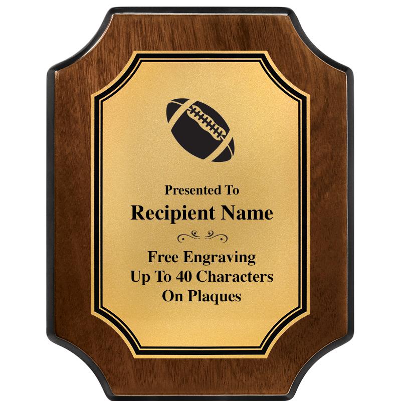 7X9 WALNUT FIN SCLLP PLQ GD PL