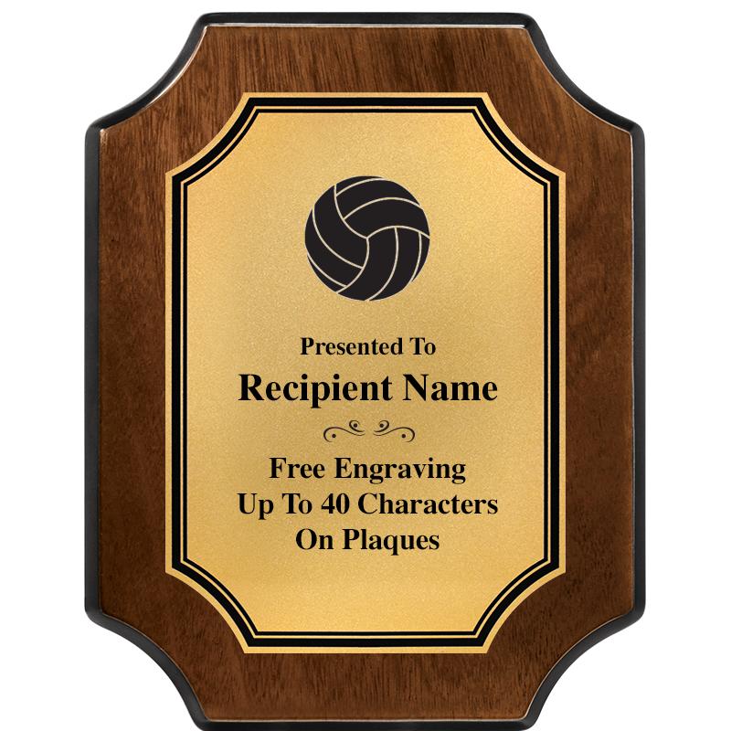 7X9 WALNUT FIN SCLLP PLQ GD PL