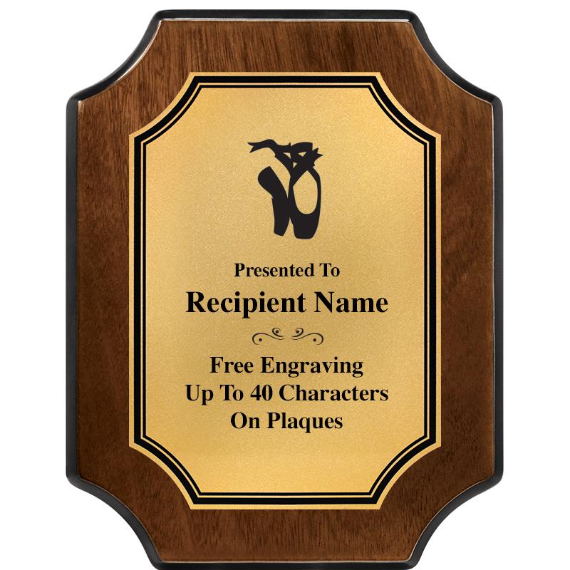 7X9 WALNUT FIN SCLLP PLQ GD PL