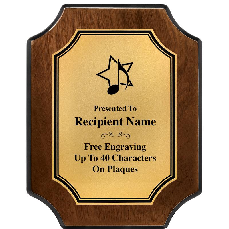 7X9 WALNUT FIN SCLLP PLQ GD PL