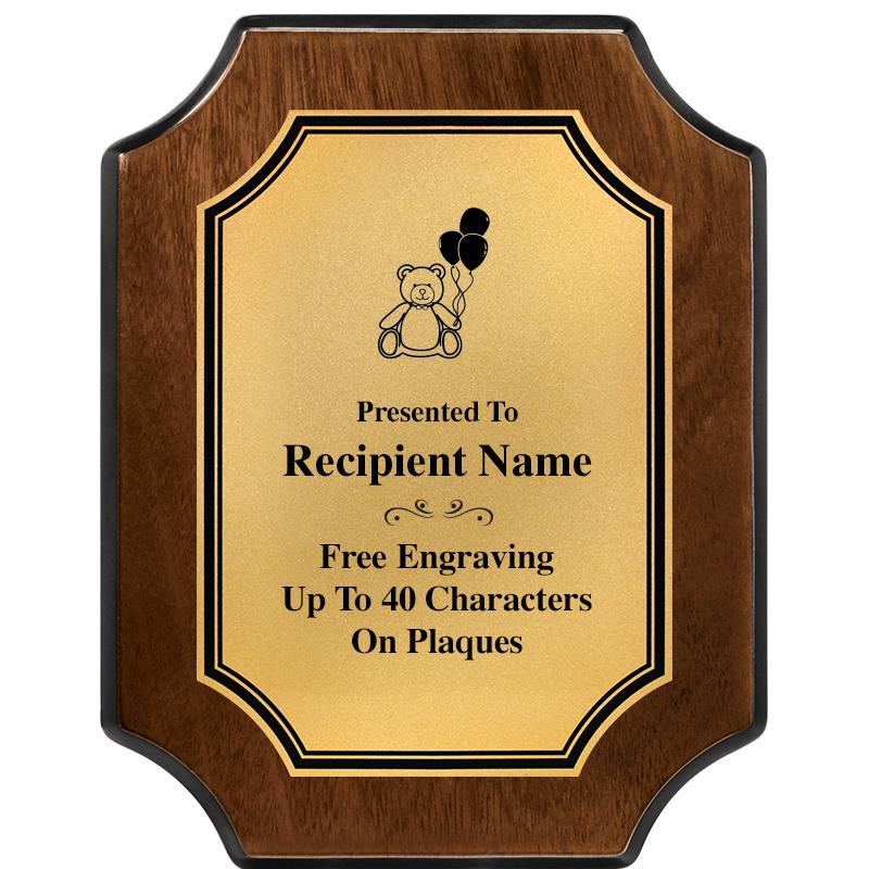 7X9 WALNUT FIN SCLLP PLQ GD PL