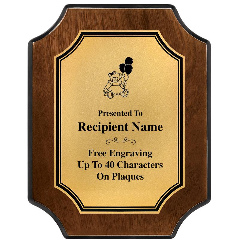 7X9 WALNUT FIN SCLLP PLQ GD PL