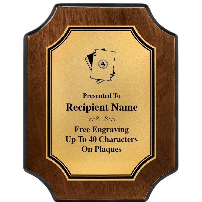 7X9 WALNUT FIN SCLLP PLQ GD PL