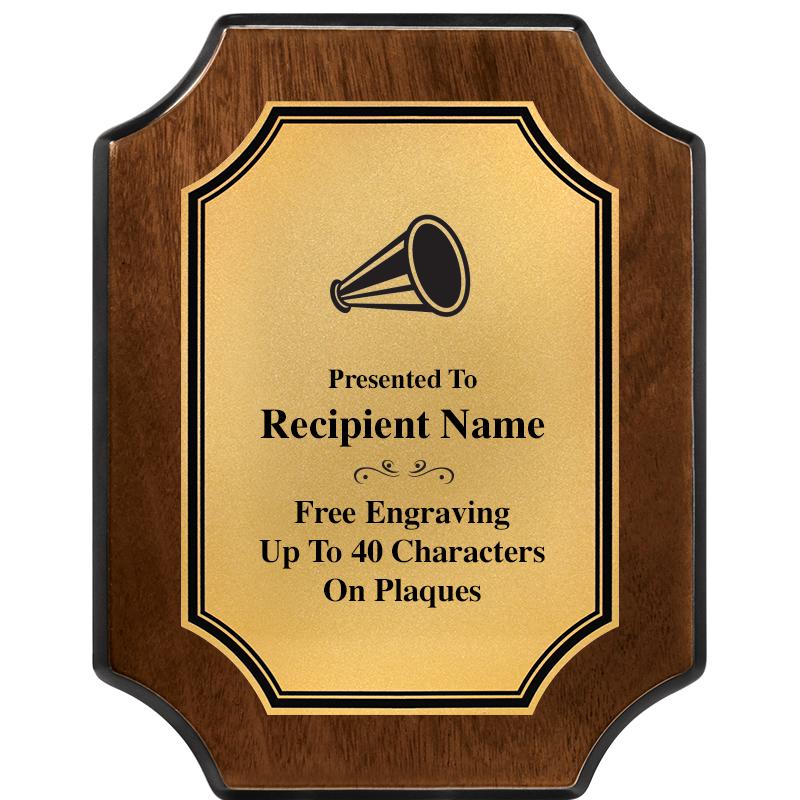 7X9 WALNUT FIN SCLLP PLQ GD PL