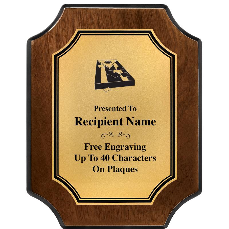 7X9 WALNUT FIN SCLLP PLQ GD PL