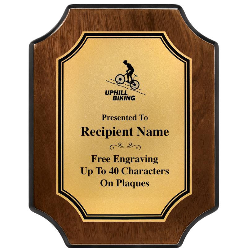 7X9 WALNUT FIN SCLLP PLQ GD PL