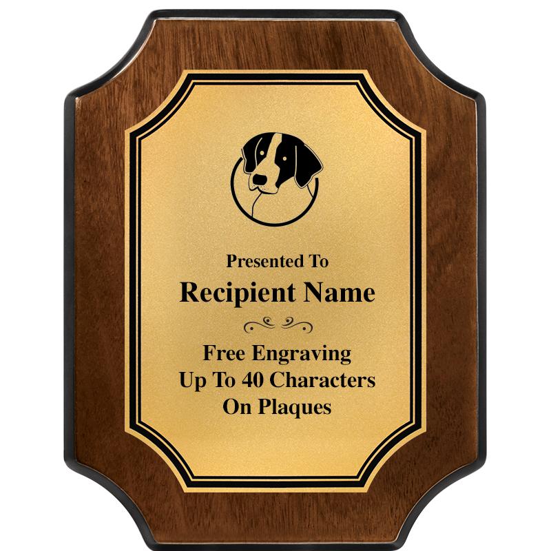 7X9 WALNUT FIN SCLLP PLQ GD PL