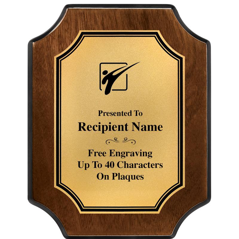 7X9 WALNUT FIN SCLLP PLQ GD PL