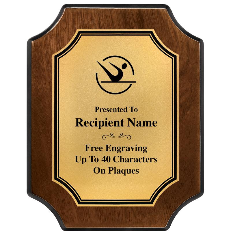 7X9 WALNUT FIN SCLLP PLQ GD PL