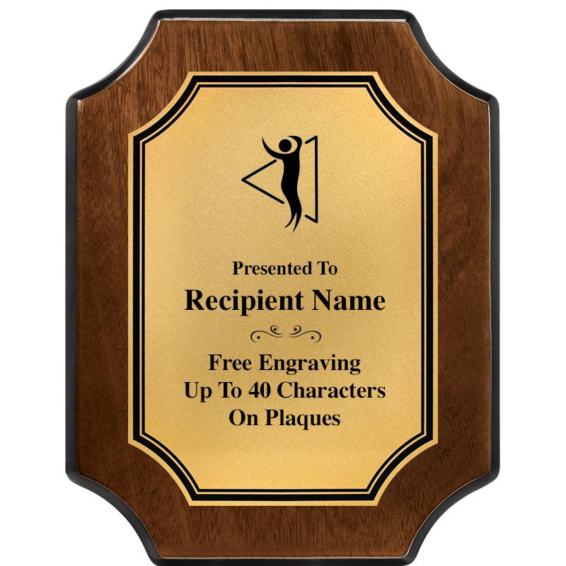 7X9 WALNUT FIN SCLLP PLQ GD PL