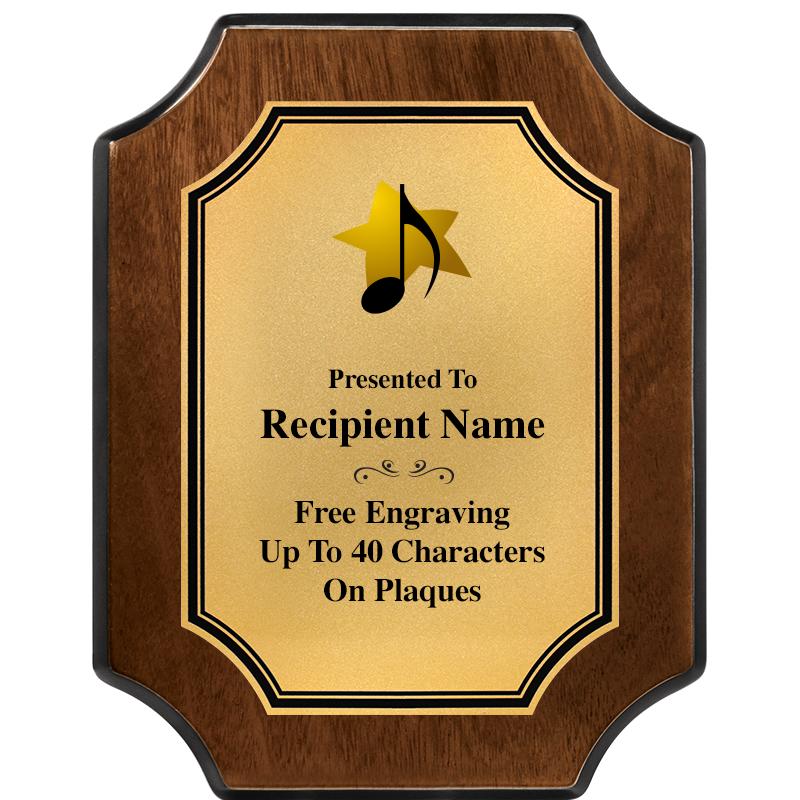 7X9 WALNUT FIN SCLLP PLQ GD PL