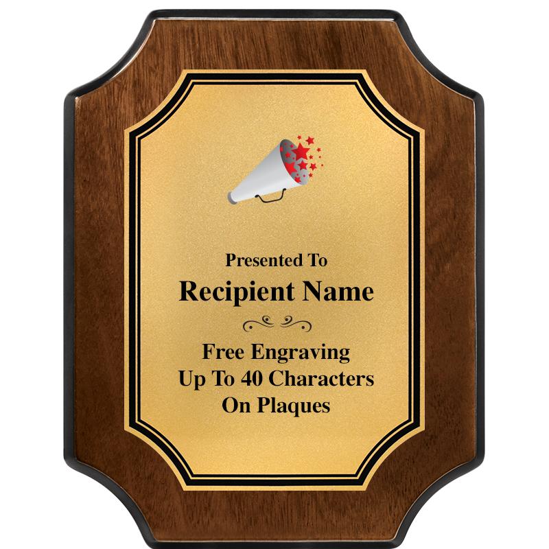 7X9 WALNUT FIN SCLLP PLQ GD PL