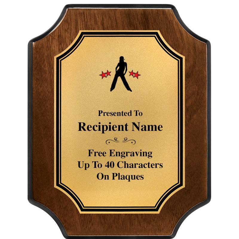 7X9 WALNUT FIN SCLLP PLQ GD PL