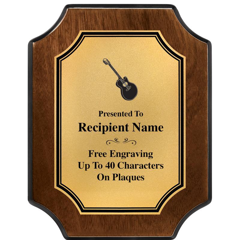 7X9 WALNUT FIN SCLLP PLQ GD PL