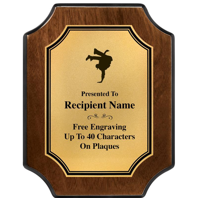 7X9 WALNUT FIN SCLLP PLQ GD PL