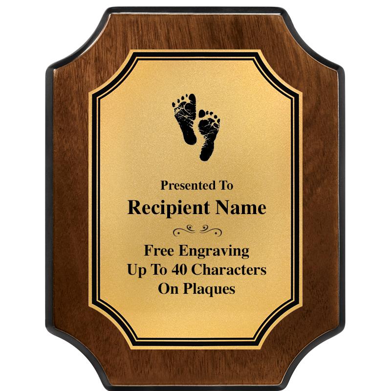 7X9 WALNUT FIN SCLLP PLQ GD PL