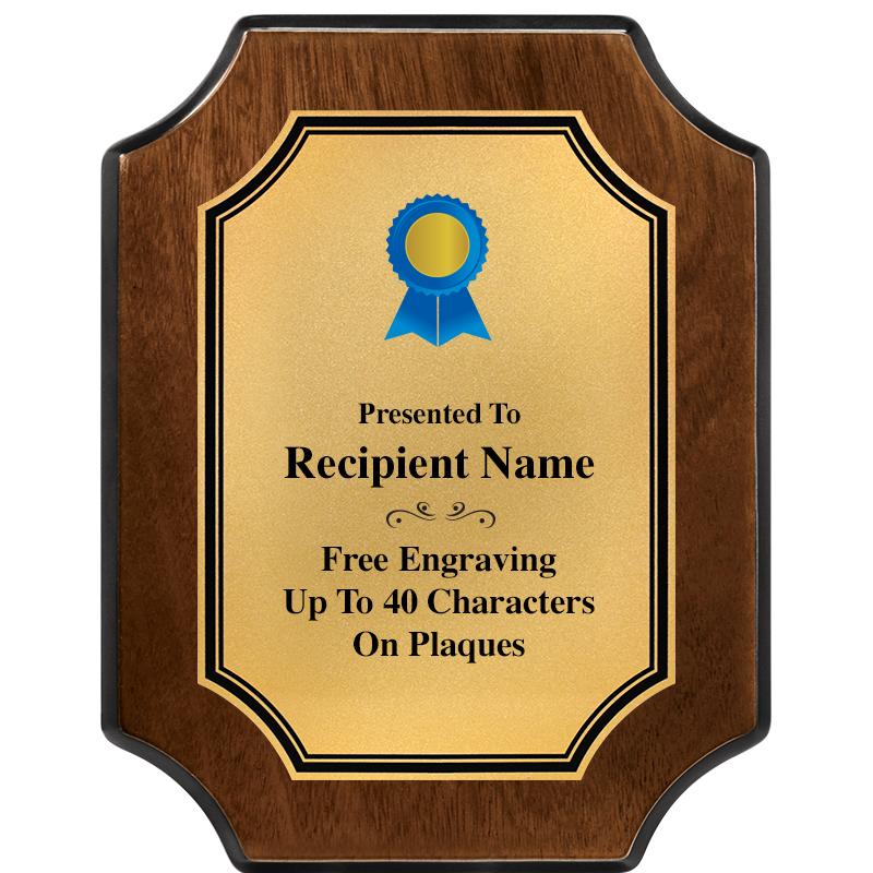 7X9 WALNUT FIN SCLLP PLQ GD PL