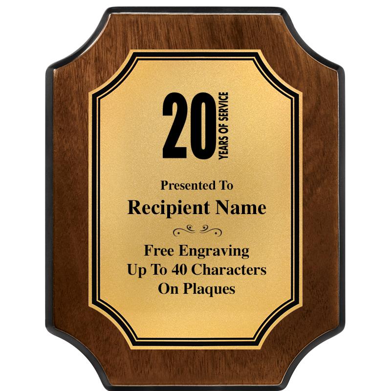 7X9 WALNUT FIN SCLLP PLQ GD PL