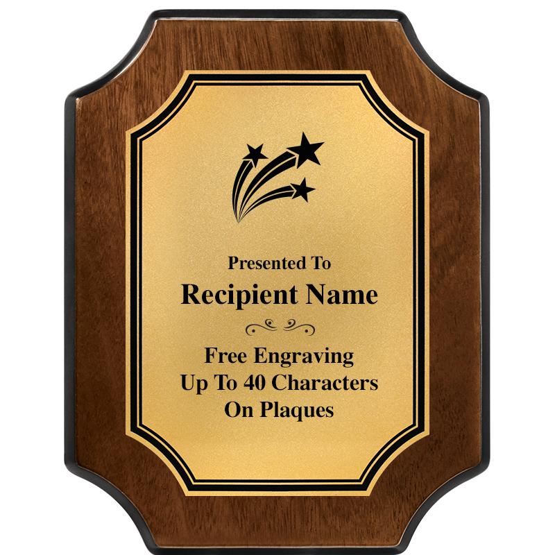 7X9 WALNUT FIN SCLLP PLQ GD PL