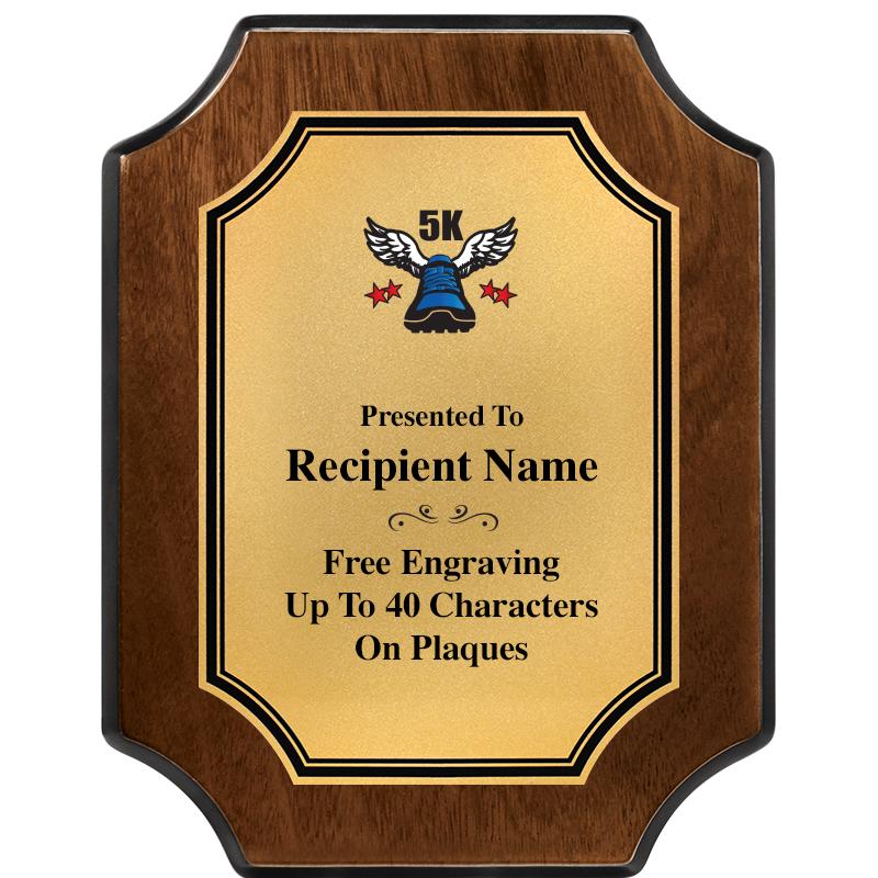 7X9 WALNUT FIN SCLLP PLQ GD PL