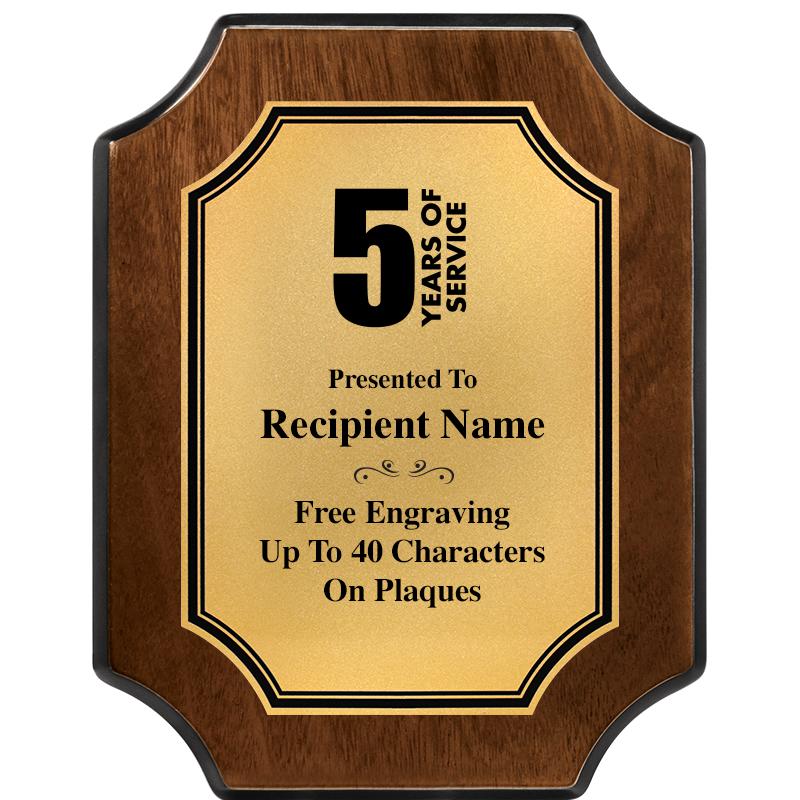 7X9 WALNUT FIN SCLLP PLQ GD PL