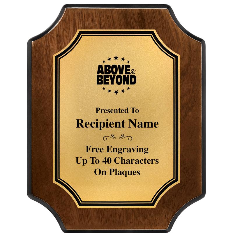 7X9 WALNUT FIN SCLLP PLQ GD PL