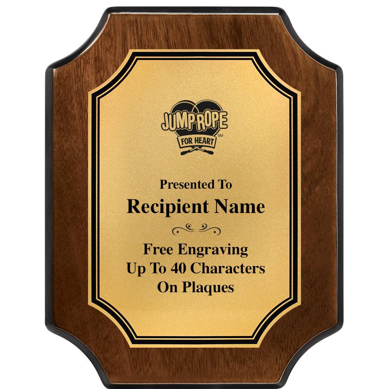 7X9 WALNUT FIN SCLLP PLQ GD PL