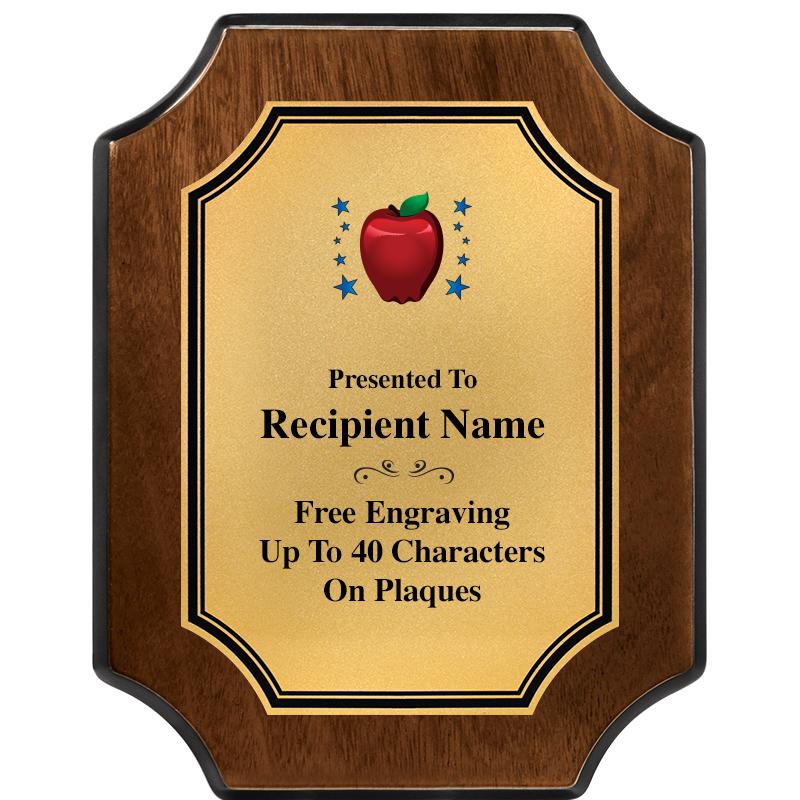 7X9 WALNUT FIN SCLLP PLQ GD PL