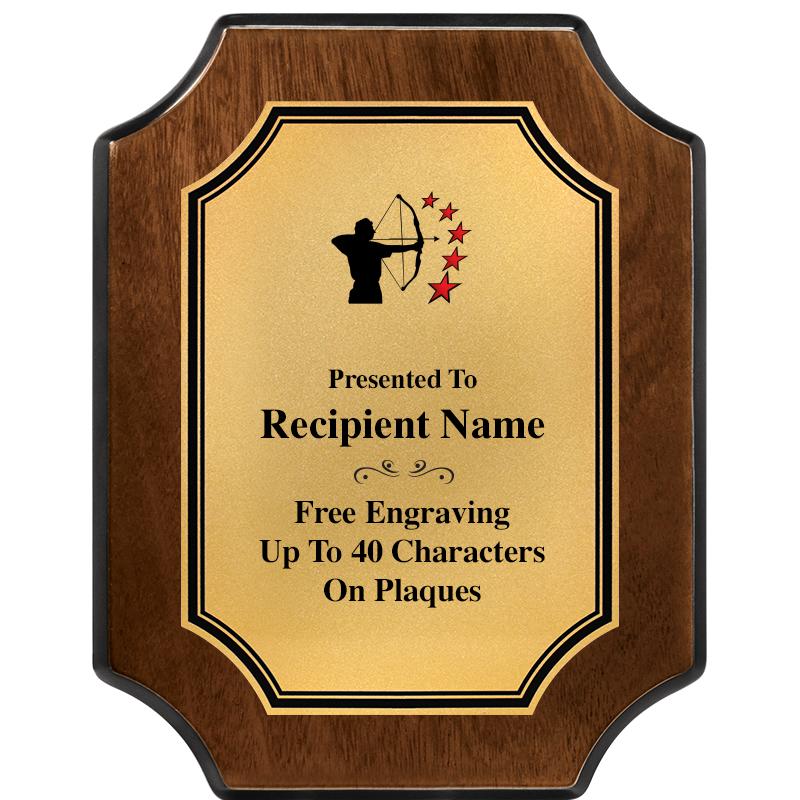 7X9 WALNUT FIN SCLLP PLQ GD PL