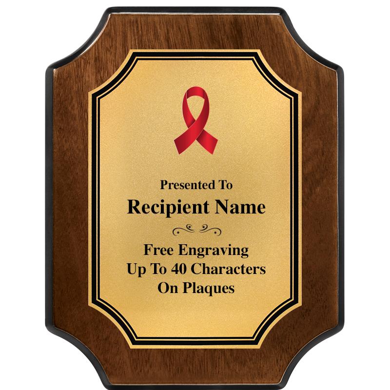 7X9 WALNUT FIN SCLLP PLQ GD PL