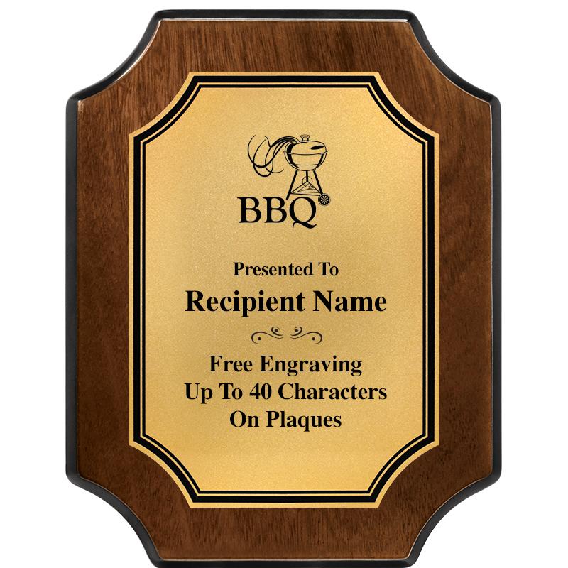 7X9 WALNUT FIN SCLLP PLQ GD PL