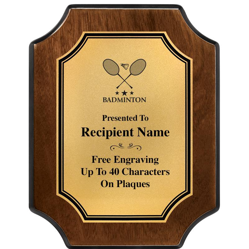 7X9 WALNUT FIN SCLLP PLQ GD PL