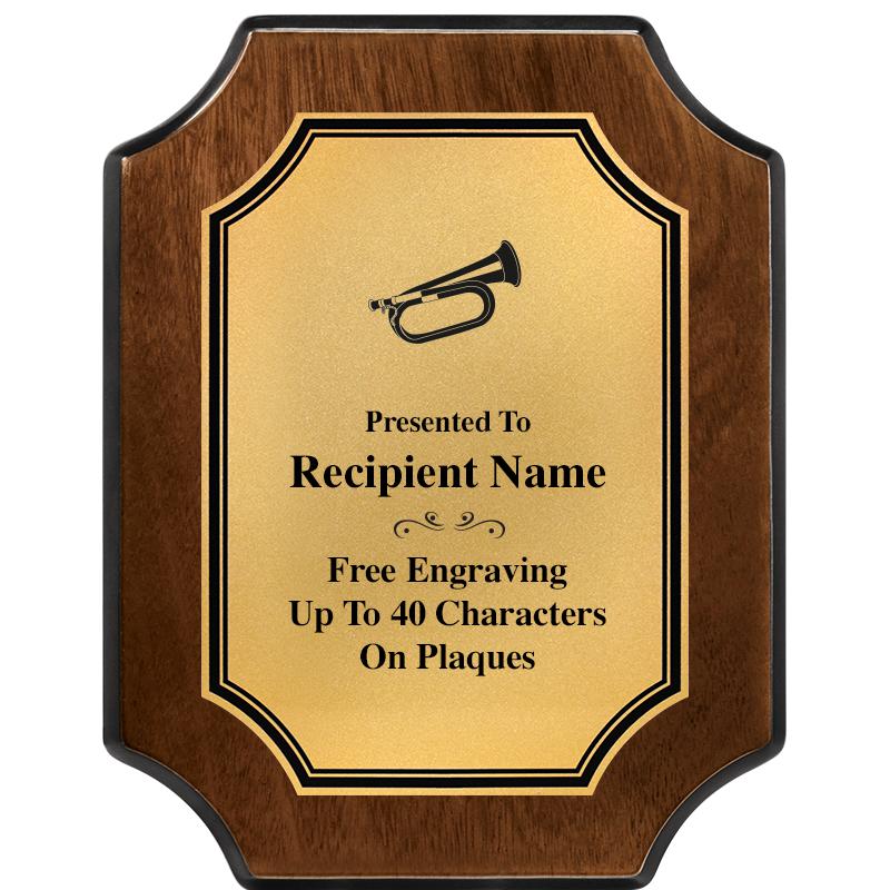 7X9 WALNUT FIN SCLLP PLQ GD PL