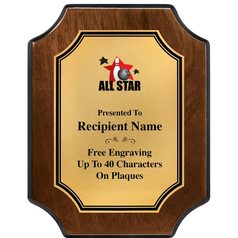 7X9 WALNUT FIN SCLLP PLQ GD PL