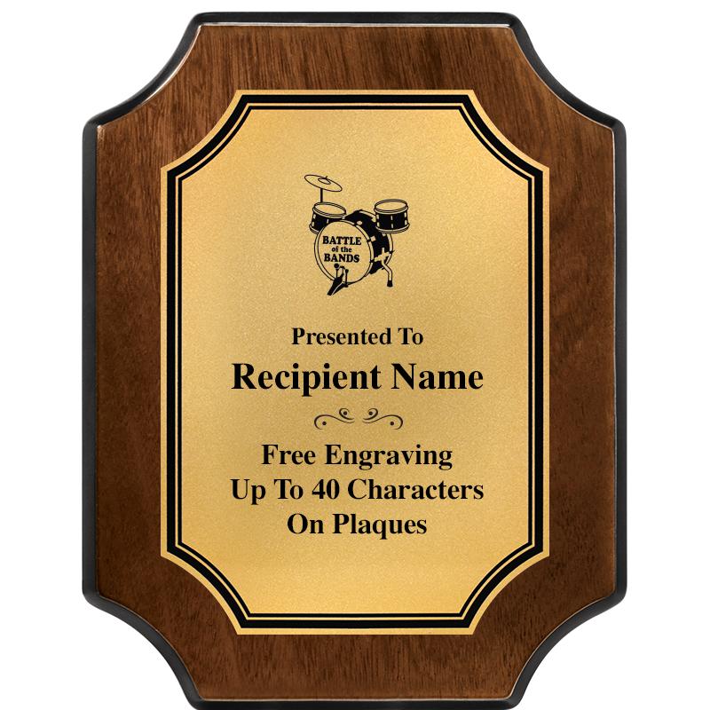 7X9 WALNUT FIN SCLLP PLQ GD PL