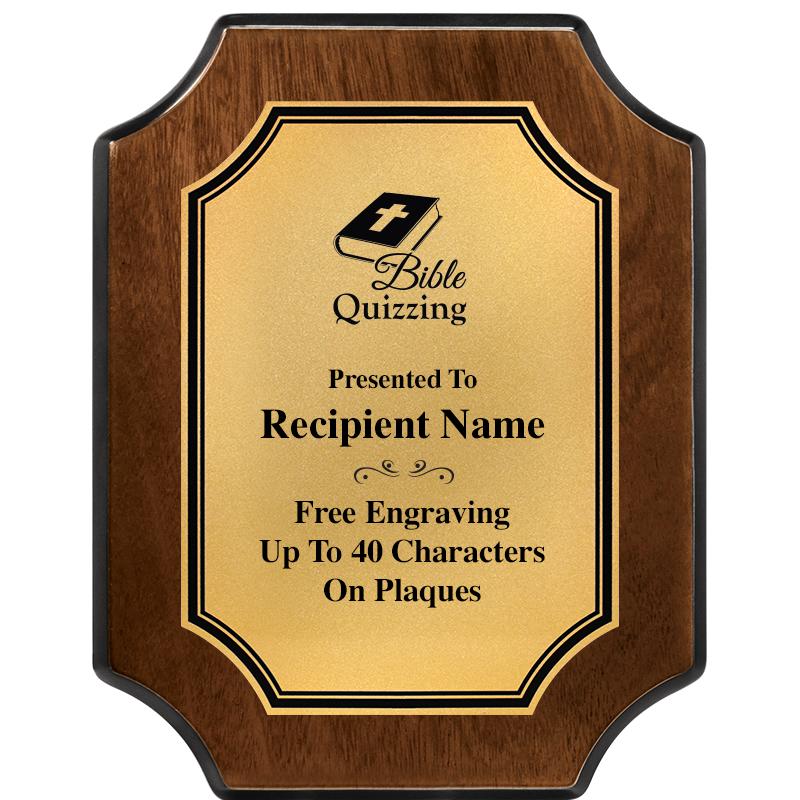 7X9 WALNUT FIN SCLLP PLQ GD PL