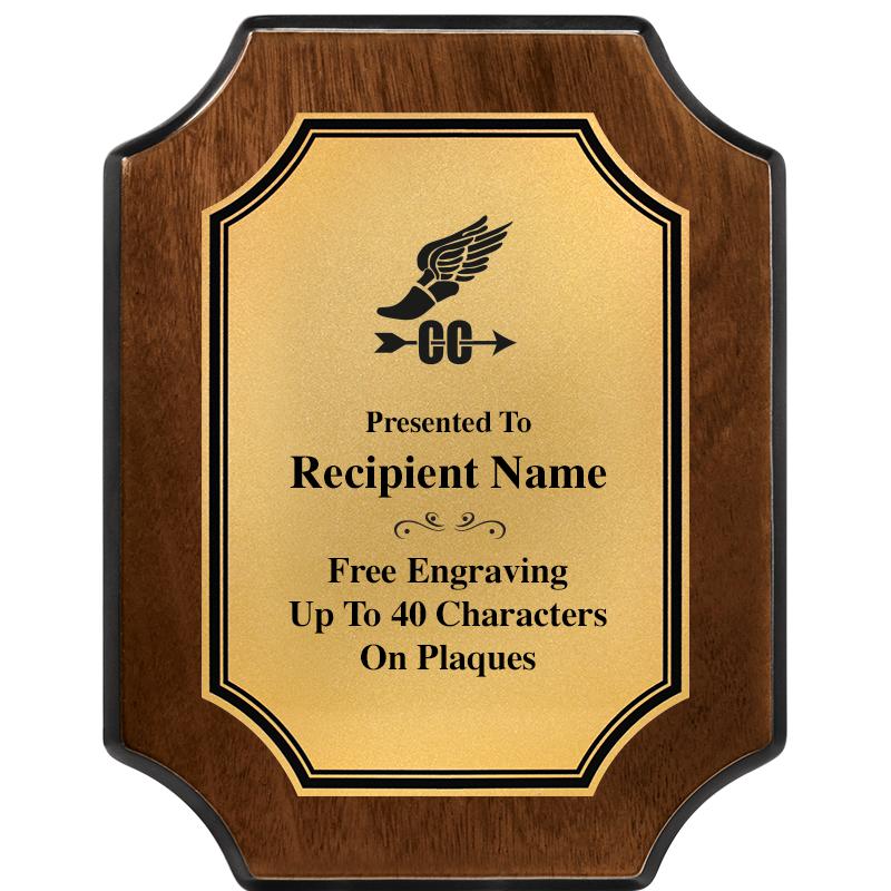 7X9 WALNUT FIN SCLLP PLQ GD PL