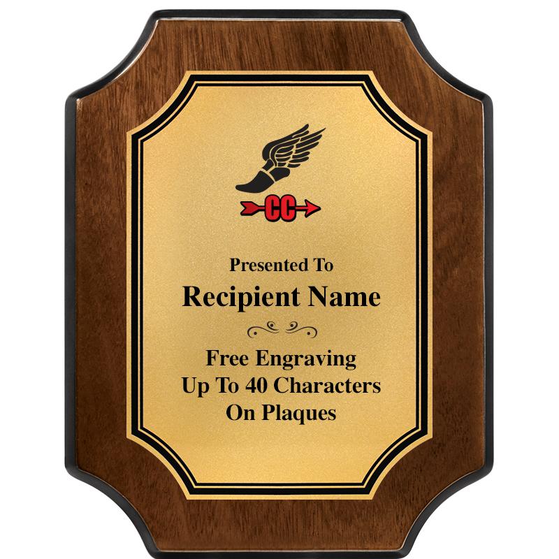 7X9 WALNUT FIN SCLLP PLQ GD PL