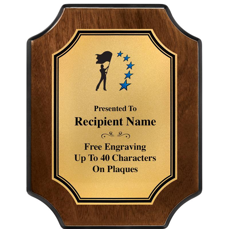 7X9 WALNUT FIN SCLLP PLQ GD PL