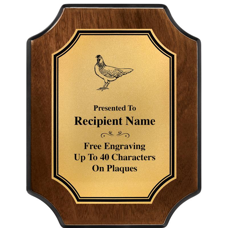 7X9 WALNUT FIN SCLLP PLQ GD PL