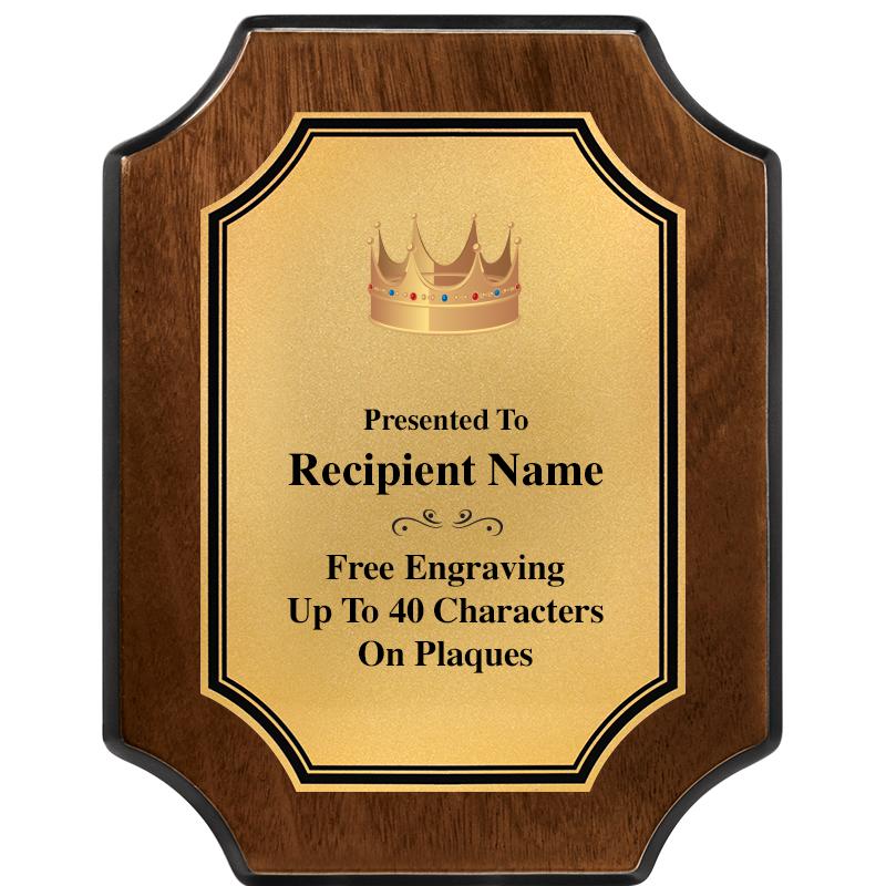 7X9 WALNUT FIN SCLLP PLQ GD PL