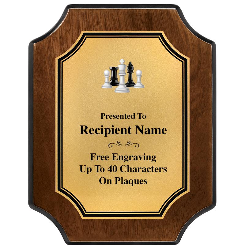 7X9 WALNUT FIN SCLLP PLQ GD PL