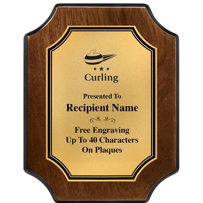 7X9 WALNUT FIN SCLLP PLQ GD PL