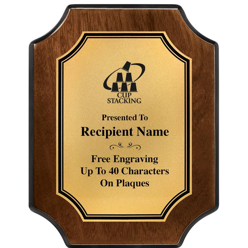 7X9 WALNUT FIN SCLLP PLQ GD PL